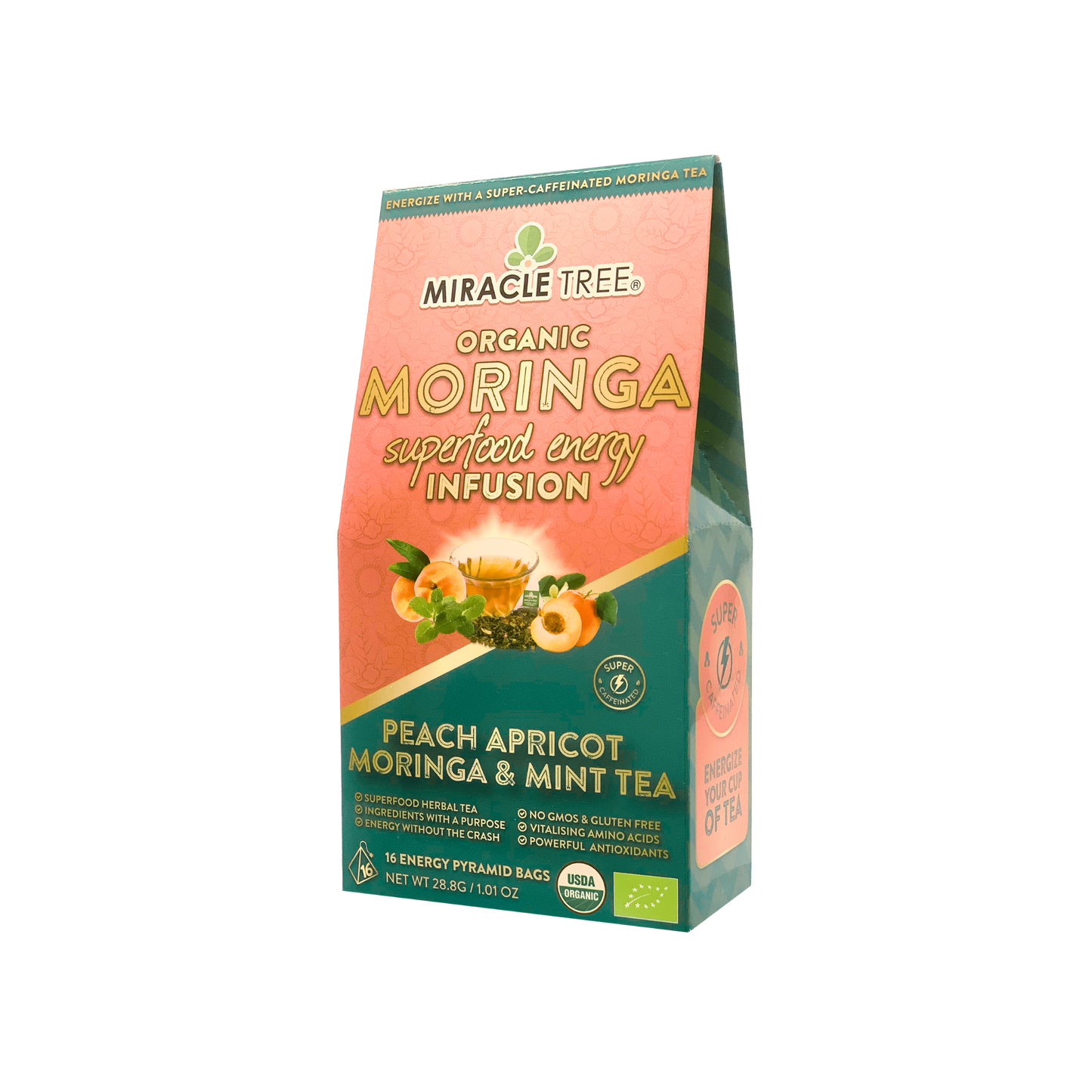 Moringa Energy Tea, Peach Mint Apricot